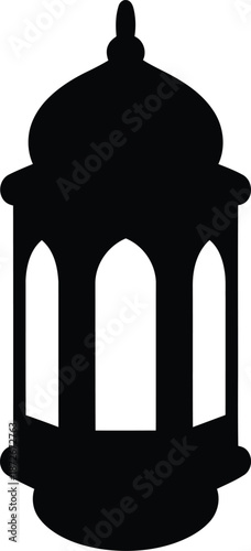 Elegant moroccan lantern silhouette for decorative design Vector