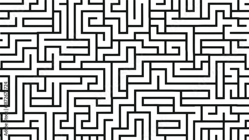 Abstract black and white maze pattern background Vector