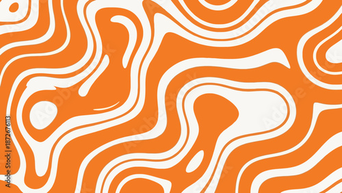Vibrant Orange and White Abstract Swirling Pattern Design.