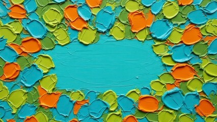 Colorful Butterfly Leaves Bordering Blue Background.