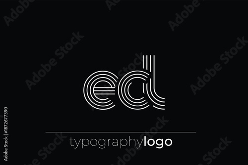 ECL modern geometric typography logo