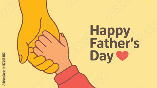 A comforting adult hand gently holds a small childs hand for Happy Fathers Day