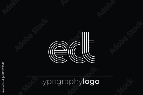 ECT modern geometric typography logo