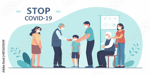 Family members getting vaccinated against covid 19 emphasizing public health and safety