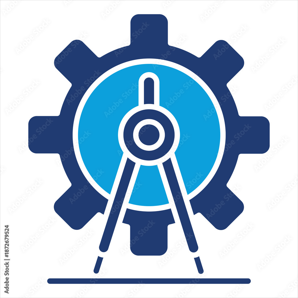 Obraz premium Precision Flat Blue Icon Style