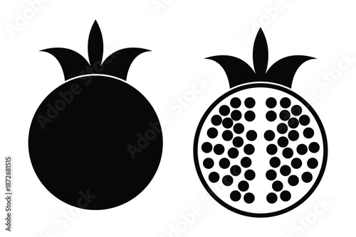 pomegranate fresh fruit icon, vector illustration of a pomegranate fruit icon.