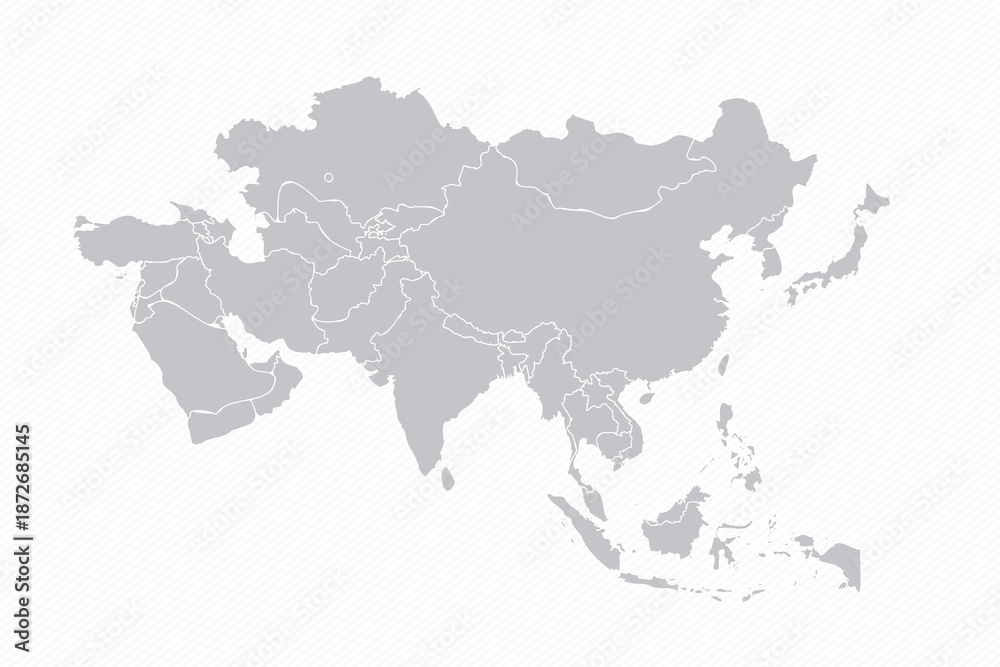 Fototapeta premium Asia Map Icon - Flat Vector Design.