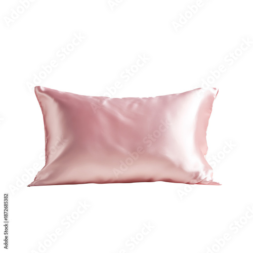 Pink silk pillowcase for beauty sleep and hair care transparent background