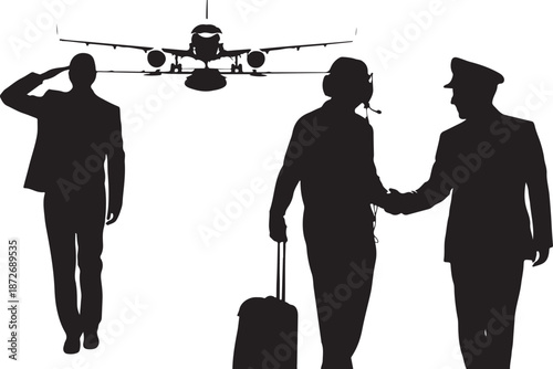 Silhouette of a young man and woman couple standing together