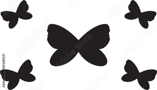 Nature's Grace: Minimalist Butterfly Silhouette Collection