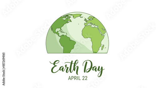 Happy Earth Day illustration with a stylized globe and the text 'Earth Day April 22'.