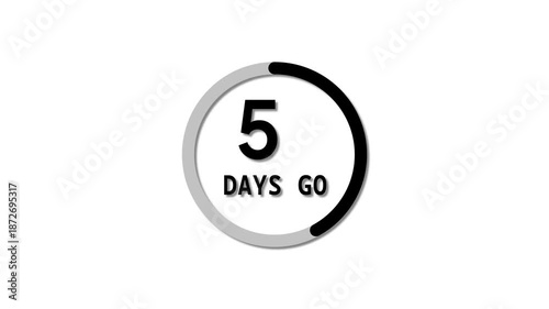Counting from 0 to 12 days timer animation.  counter timer number animation. timer number on white background.