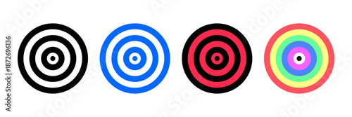 Archery target set fixed in position, isolated on a white background, clean design suitable for sport, accuracy, focus, and goal concept illustrations.