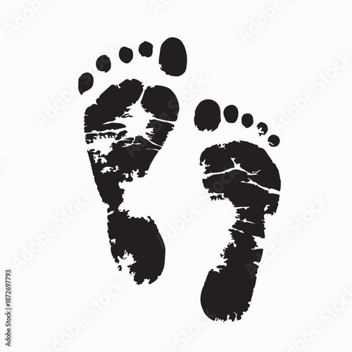 Human Footprint  Vector Images Isolated on White Background