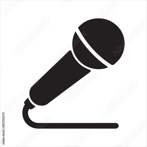 Microphone Silhouette Icon – Music Audio Vector Symbol