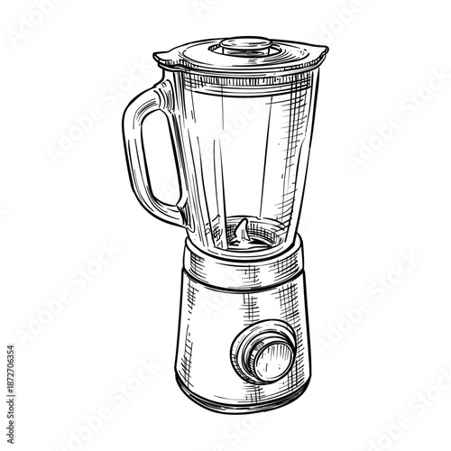 electrical glass jug blender vector line art hand drawn illustration