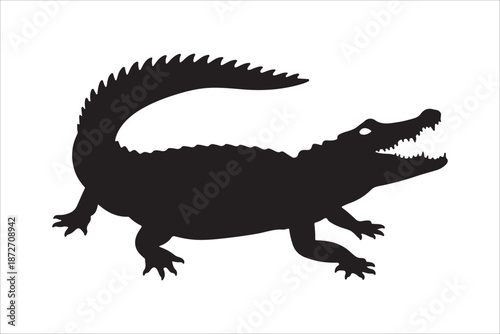 Crocodile alligator silhouette vector, Collection of Alligator and Crocodile Silhouette vector illustration