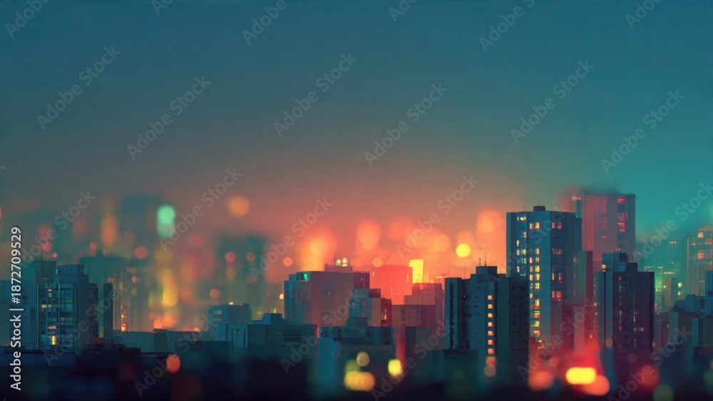 Obraz premium Cityscape at dusk