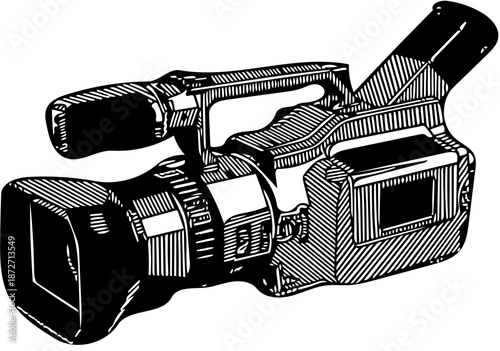Vintage video camera illustration perfect for documentary and filmmaking projects