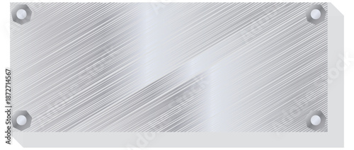 brushed metal plate. Steel metal plate with rivets over grid background. metal plate . Steel plate with rivets.