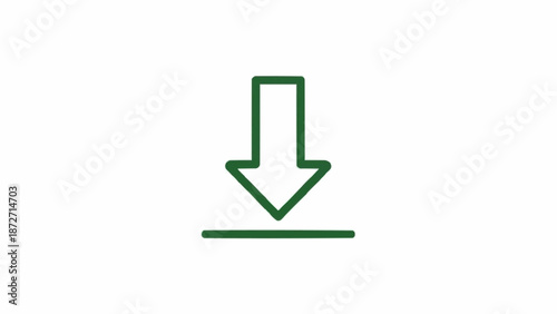 Green arrow pointing down symbol.