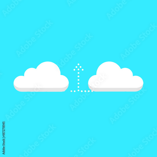 cloud data transfer for secure uploads illustrating network connectivity between computing services and digital storage infrastructure.