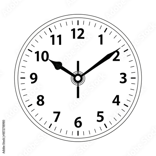 time management graphic featuring an analog clock face at ten past ten useful for depicting deadlines schedules business and appointments