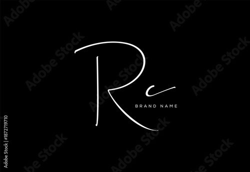 RC letter beauty cursive handwriting logo. vector logo| abstract logo| minimalist logo| brand identity| calligraphy design.