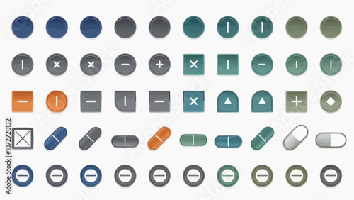 Collection of Various Medical Icons and Symbols in Different Colors and Shapes