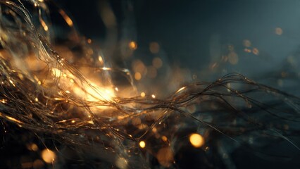 Abstract fairy lights on dark background