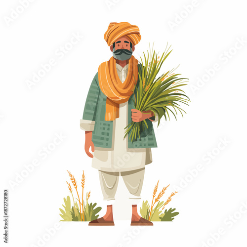 Indian farmer vector illustration1