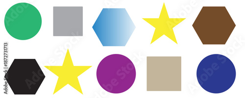 Fotografie quadrangle, pentagon, hexagon, octagon icon