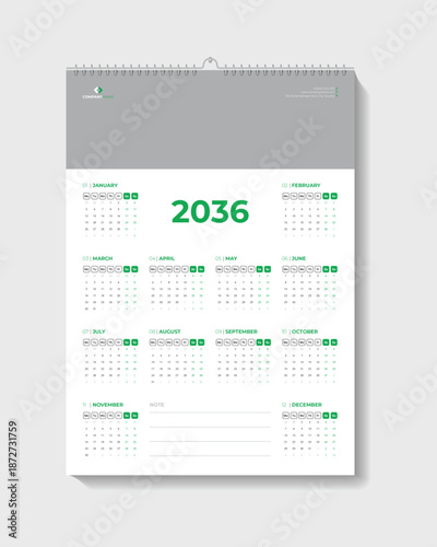 Calendar Design Template for Desk or Wall Vector file.
