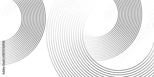 Modern white background with black circle rings. Digital future technology concept art simple. vector eps10 illustration