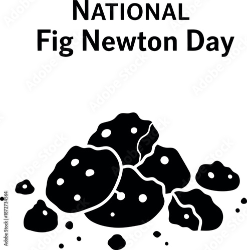 National fig newton day silhouette illustration of fig newtons