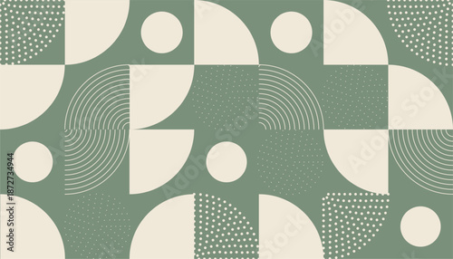 Geometric Abstract Pattern with Circles and Arcs.