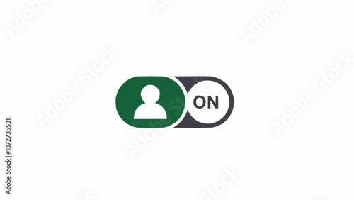 Green toggle switch with person icon.