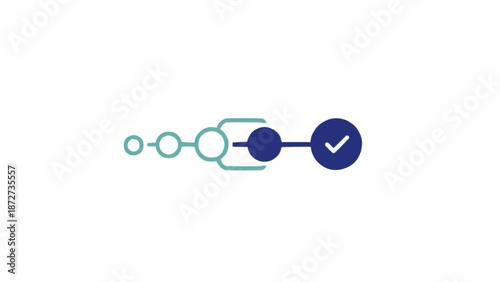 Check mark in a circle connected.