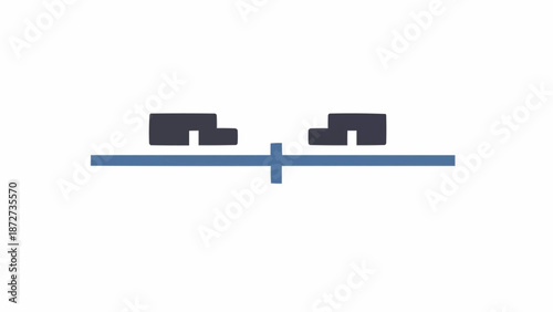 Two black train railway tracks.