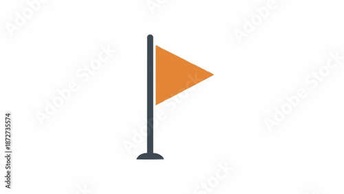 Small orange flag on a pole.