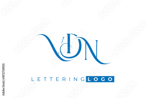 VDN Elegant Monogram Logo Design With Decorative Lettering