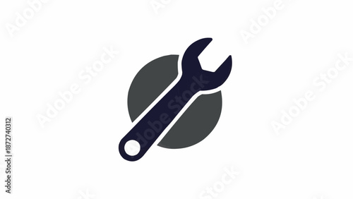 Wrench Tool Icon Symbol Design.