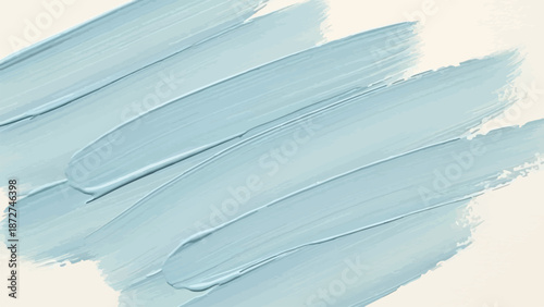 Abstract Light Blue Paint Brush Strokes on White Background