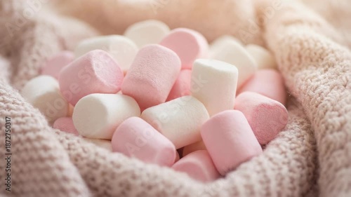Wallpaper Mural Delicious pastel marshmallows nestled in a cozy blanket, perfect for sweet treats and comfort food imagery Torontodigital.ca