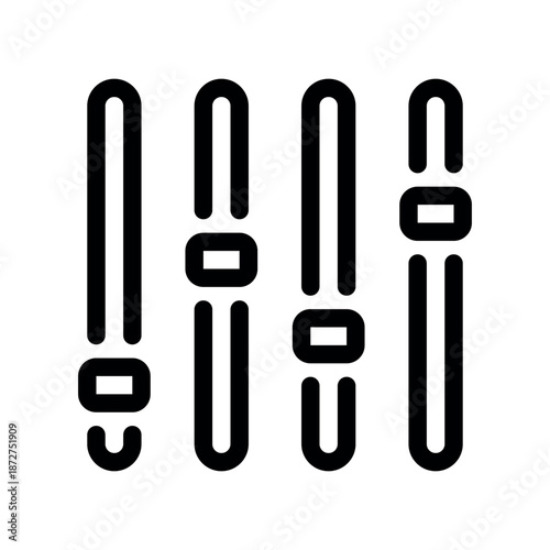 Four Vertical Equalizer Sliders for Audio Adjustment