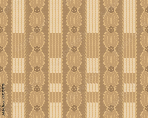 ケーブルニット　リブ　ダイヤサークル　アランニット　縄編みMIX