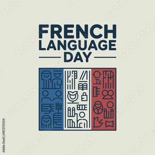 French Language Day Global Francophonie Communication Illustration Poster