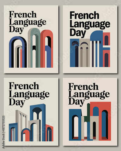 French Language Day Illustration Poster