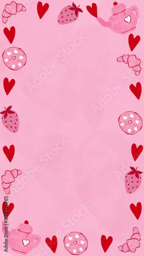 Animated Pink Valentine Heart Frame