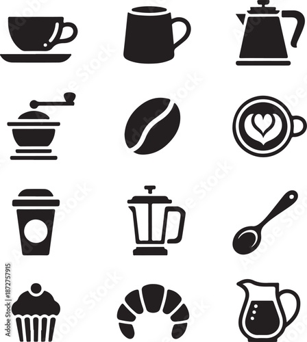 Coffee Shop Silhouette Bundle